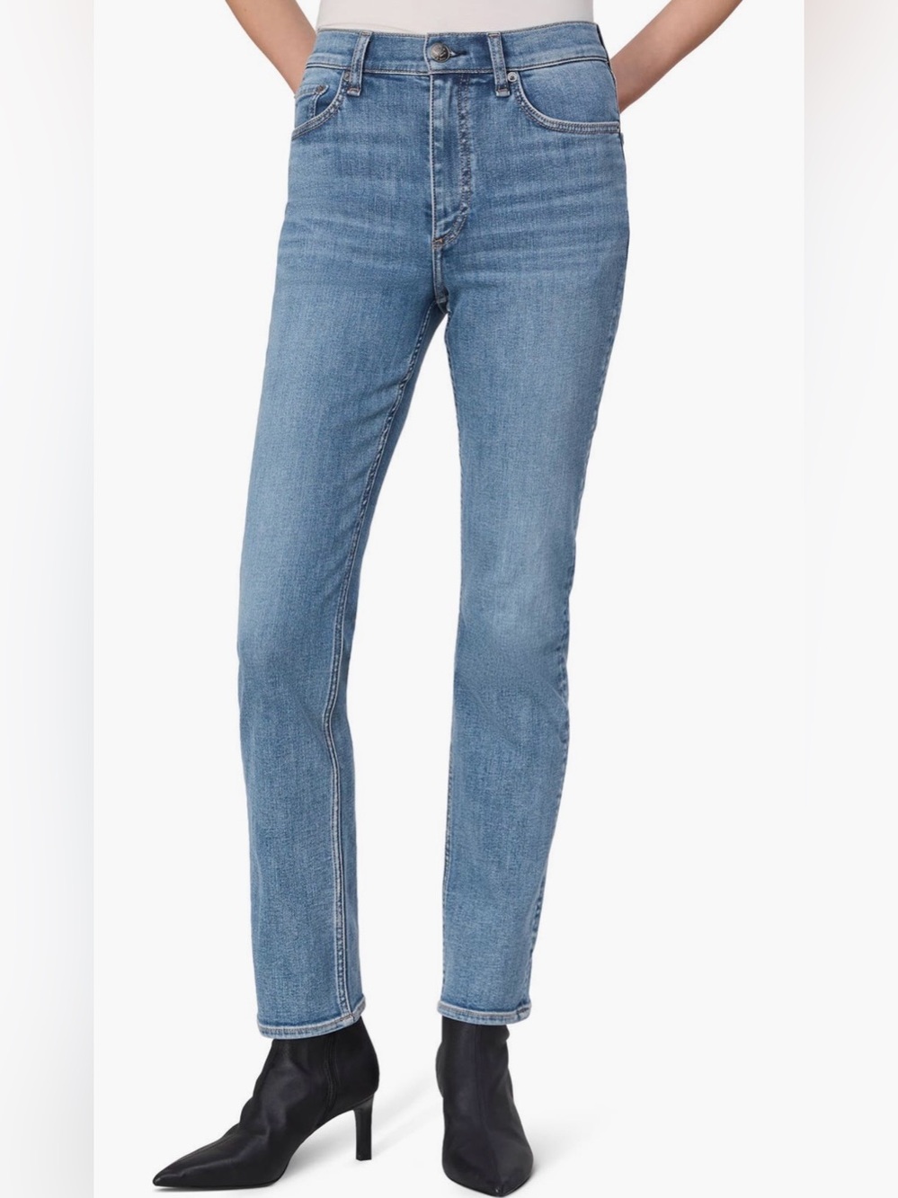 Rag & Bone Flexi Wren High Waist Slim Straight Leg Jeans Stretch Denim Blue